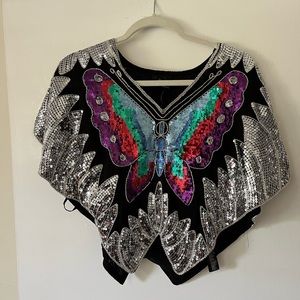 NWT butterfly sequin top